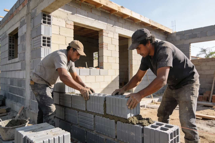 Os novos tijolos de plástico reciclado que se encaixam como Lego e permitem montar uma casa em pouquíssimos dias